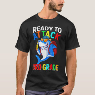 Ready To Attack 3rd Grade Shark Back To School Boy T-Shirt