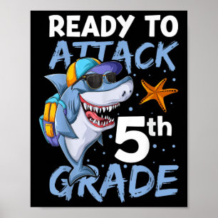 Ready To Attack 5th Grade Apparel, Back To School  Poster