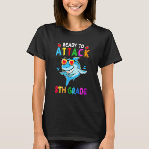 Ready To Attack 8th Grade Shark Back To School Boy T-Shirt
