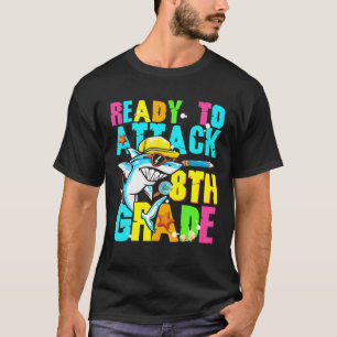 Ready To Attack 8Th Grade Shark Back To School Kid T-Shirt
