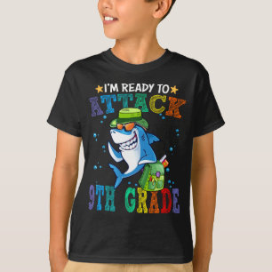 Ready To Attack 9th Grade Shark Back School T-Shirt
