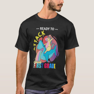 Ready To Attack First Grade Cute Shark With Funny T-Shirt