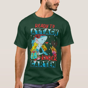 Ready To Attack Kindergarten Back To School Shark  T-Shirt