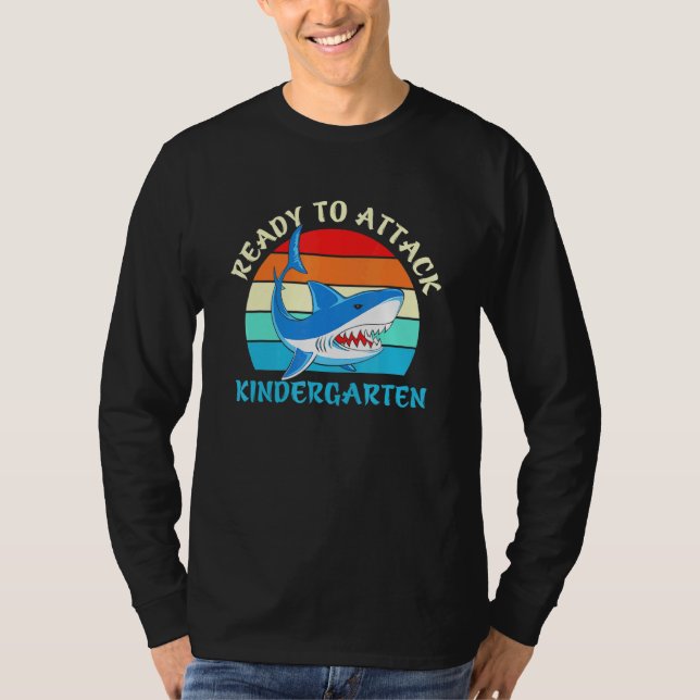Ready To Attack Kindergarten Shark T-Shirt (Front)