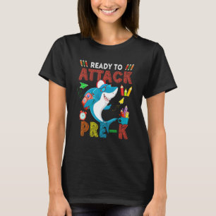 Ready To Attack Pre K Shark Sunglasses Wearing Sch T-Shirt