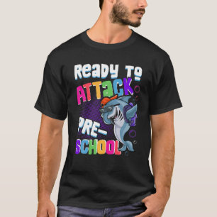 Ready To Attack Preschool Boys Dabbing Shark Back T-Shirt