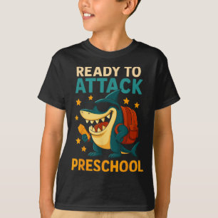 Ready To Attack Preschool Shark Back To School Boy T-Shirt