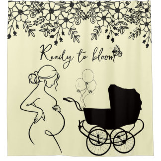 Ready to Bloom Baby Shower Backdrop Curtain