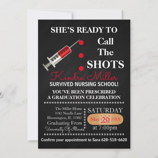 Ready To Call The Shots Graduation Invite (Front)