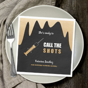 Ready to Call the Shots nursing school graduation Napkin