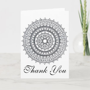 Ready To Colour Intricate Mandala Thank You Card
