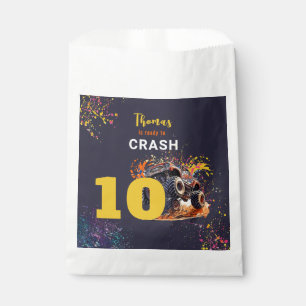 Ready to crash monster truck dark birthday favour bags
