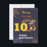 Ready to crash monster truck dark happy birthday card<br><div class="desc">Monster truck birthday card. Your kid is ready to crash... 1, 2, 3, 4, 5...  age,  name are editable.</div>