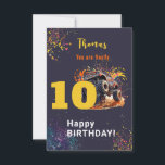 Ready to crash monster truck dark happy birthday card<br><div class="desc">Monster truck birthday card. Your kid is ready to crash... 1, 2, 3, 4, 5...  age,  name are editable.</div>