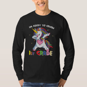 Ready to Crush 1st Grade Cute Unicorn School Kids T-Shirt