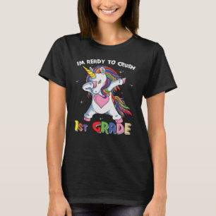 Ready to Crush 1st Grade Cute Unicorn School Kids T-Shirt
