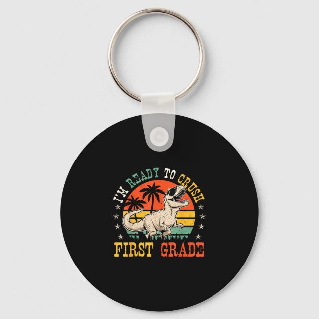 Ready to crush 1st grade funny back to school boy key ring (Front)