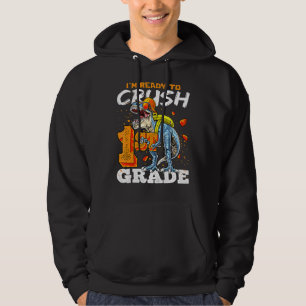 Ready To Crush 1st Grade Rex Dinosaur Back To Scho Hoodie