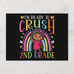 Ready to Crush 2nd Grade Black Girl Postcard