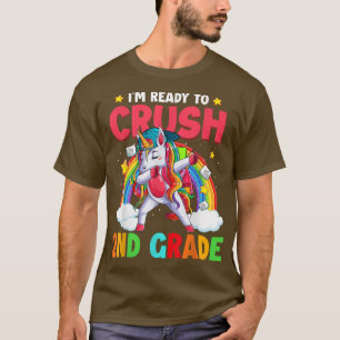 Ready To Crush 2nd Grade Dabbing Unicorn Back to S T-Shirt