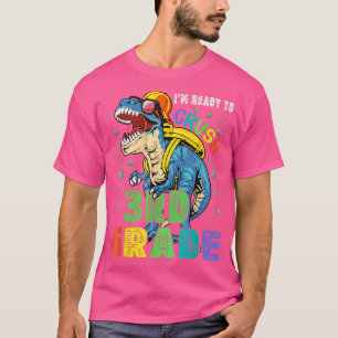 Ready To Crush 3rd Grade Dinosaur Boys Kids Back T T-Shirt