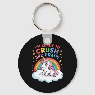 Ready To Crush 3rd Grade Unicorn Back To School Key Ring