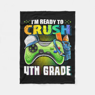 Ready To Crush 4th Grade Back To School Video Game Fleece Blanket