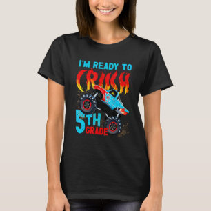 Ready To Crush 5th Fifth Grade Monster Truck Back  T-Shirt