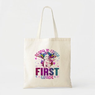 Ready to Crush First Grade Back To School Unicorn Tote Bag