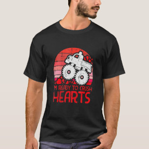 Ready To Crush Hearts Monster Truck Toddler Boys V T-Shirt