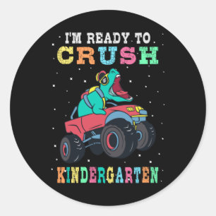 Ready to crush kindergarten classic round sticker