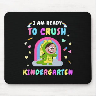Ready To Crush Kindergarten Girl Dinosaur Back To Mouse Pad