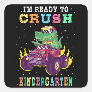 Ready to crush kindergarten square sticker