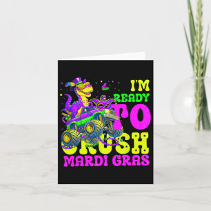 Ready To Crush Mardi Gras Monster Truck Boys Kids  Card