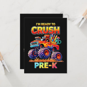 Ready to Crush Pre-K Monster Truck Back to School Invitation