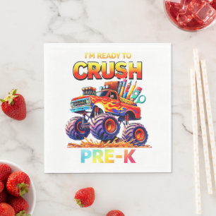 Ready to Crush Pre-K Monster Truck Back to School Napkin