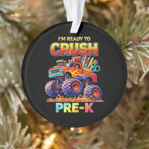 Ready to Crush Pre-K Monster Truck Back to School Ornament