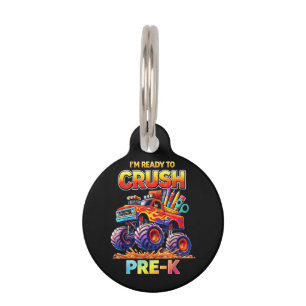 Ready to Crush Pre-K Monster Truck Back to School Pet Tag