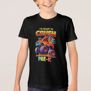 Ready to Crush Pre-K Monster Truck Back to School Tri-Blend Shirt