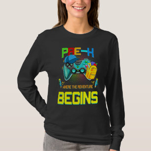 Ready To Crush Pre K Vibe Level Up Where The Adven T-Shirt