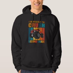 Ready To Crush Second Grade Monster Truck Back To Hoodie