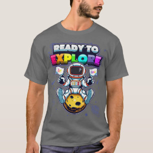 Ready To Eplore 1st Grade Astronaut The Moon Back T-Shirt