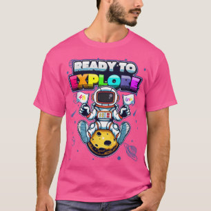 Ready To Eplore 4th Grade Astronaut The Moon Back T-Shirt