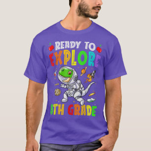 Ready to Eplore 8th Grade Astronaut T Re Dinosaur T-Shirt