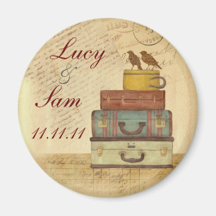 Ready To Fly Love Birds Save The Date Magnet Round