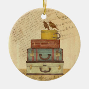 Ready To Fly Love Birds Suitcase Tag Ornament