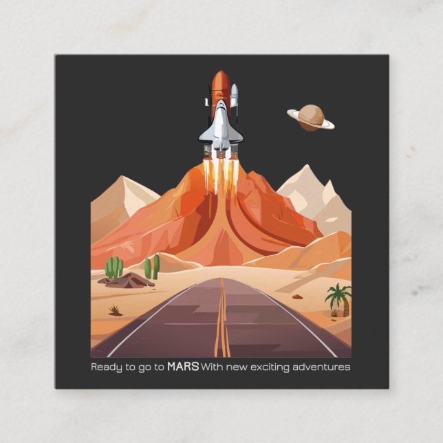 Ready to Go to Mars Square Business Card (Front)