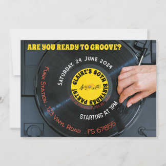 Ready to Groove Retro Music Vinyl 60s 70s Invitation