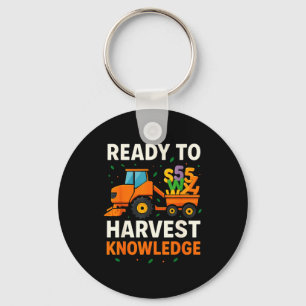 Ready To Harvest Knowledge Tractor Farmer Teacher Key Ring