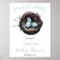 Ready to Hatch, Birds' Nest, Baby Shower Welcome